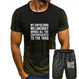 Herren-T-Shirts „My Unyielding Melancholy Brings Existentialists Traurigkeit“-T-Shirt aus Baumwolle, männliches Hemd-Design, Tops, T-Shirts, modisch, lustig