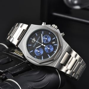 Girard Wrist Watches for Men 2023 Mens Watches 6針ダイヤルワーククォーツウォッチ高品質のトップクロノグラフクロックスチールベルトファッションGPモントレ