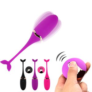 Adult Toys USB Kegel Exerciser 10cm Wireless Fish Jump Egg Vibrator Remote Control Body Massager for Women Sex Toy Product Love games 230911