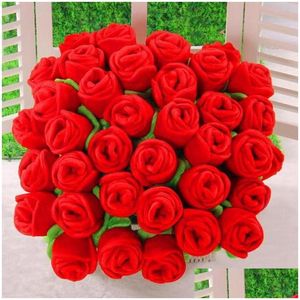 Decorative Flowers Wreaths Selling Plush Flower Artificial Rose Stuffed Toy Cartoon Fake Curtain Buckle Party Wedding Home Decor D Ot8Dp