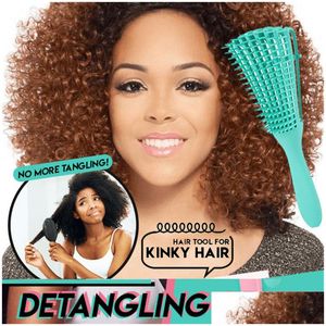 Hair Brushes Detangling Brush For Curly Wet Thick Kinky 3 Colors Adjustable Scalp Mas Drop Delivery Products Care Styling Dh7Hh