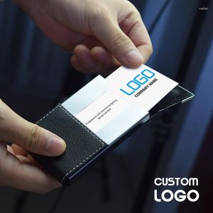 Party Supplies Business Card Holder Professional Free Custom Logo Credit Bank Box ID Cover Men Wallet Clip Advertisements Gift