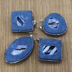 Pingente colares azurite resina geométrica diamante incrustado colar diy jóias artesanais charme pulseira acessórios 1 pcs