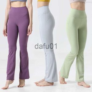 アクティブパンツlu align lu lu women bell bottonsパンツスポーツヨガパンツレディボディービルストレッチワイドレッグフィットネスジョギングルーズフィッティングズボン人気x0912