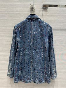 Chan New Denim Jacket Women 2023デザイナージャケット女性デザイナーファッションスパンコールジャケットデニムCCCCロングスタイルカウボーイコートレジャーレディースレディースコートクリスマスギフト