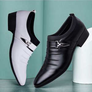 Dress Shoes Classic Men Dress Shoes Slip on Black Leather Shoes for Men Plus Size Point Toe Business Casual Men Formal Shoes for Wedding 230912