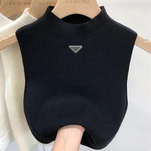 Designer vest sweater Women vests Sweaters spring fall loose Letter round neck pullover knit waistcoats sleeveless vest top waistc275f