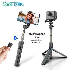 Selfie Monopods Selfie Monopods High quality Wireless bluetooth Selfie Stick With Remote Palo Selfie Extendable Foldable Monopod For Iphone Action Camera L230912