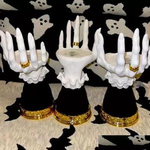 Party Decoration Halloween Home Decor Candle Holder Stick Resin Tools Horror Witch Hand Single Wick Eve 921 Drop Delivery Garden Fes Dh2N9