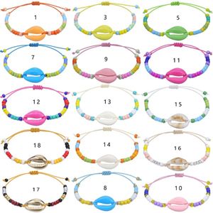 Acrylic Shell Rice Beads Bracelet Bohemian Anklets Summer Beach Jewelry for Women Girl gift fashion