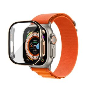 Smartwatch para apple watch ultra série 8 49mm iwatch capa à prova d'água pulseira marinha relógio inteligente esportivo caixa de pulseira de carregamento sem fio capa protetora