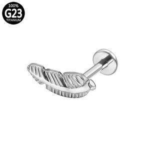 Tragus przebijanie Labret Studs Titanium chrząstka warga Ucha seksowna klikalca liście membrany helisy kolczyki zawiasowe