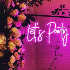 Strisce a LED personalizzate Let's Party Let Led Neon Sign Lights Wedding Wedding Shop Finestra Restauranti Decorazione di compleanno227K HKD230912