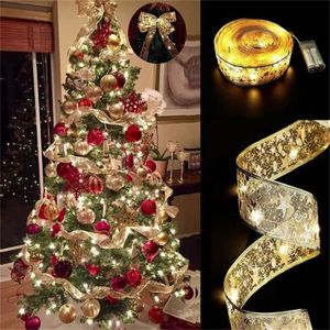 Ribbon Fairy Light Christmas Decoration Christmas Tree Ornaments for Home 2023 Xmas String Lights Navidad Natal New Year 2024 GC