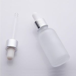 15ml Clear Frost 유리 드롭퍼 병 화장품 20ml 에센셜 오일 병이있는 금색 실버 캡 Gavnq