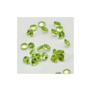 Loose Gemstones 300Pcs/Lot High Quality 100% Natural Peridot Green 5 Sizes Brilliant Cut Round 2.5Mm-5Mm Gemstone For Gold S Dhgarden Dhlhd