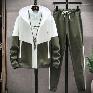 Men's Tracksuits Men's Casual Suit Jacket Pants 2023 Fashion Harajuku Hoodies Sportswear Homme Jogging Tracksuit Set Streetwear Plus