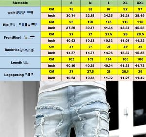 Men's Jeans Regular Fit Stacked Patch Distressed Destroyed Straight Clothes Casual Jean Streetwear