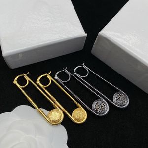 New Simplicity Men Long Pin Stud Earrings Women Unisex Safety Pin Piercing Ear Stud Earring Jewelry For Girl Boys Gift Designer Jewelry