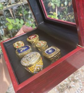 6pcs World Series Baseball Team Championship Ring с деревянной ячейкой Souvenir Souvenir Men Pired 2021 2024 Оптовые