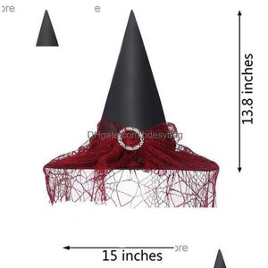Party Hats Halloween Witch Wizards Costumes Headwear Fashion Roll Spela varierar med gåvor från flickvänner och barn släpp leverans DHPNP