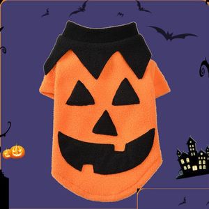 Abbigliamento per cani Animali domestici Vestiti Carnevale di Halloween Divertente Zucca Gatto Cappotto invernale Vestito per cani di piccola taglia Gatti Abbigliamento Fy5605 913 Drop Delive Dhovu