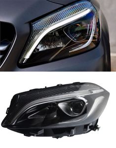 Para mercedes benz a-class w176 2013-20 18 conjunto de farol a180 alta configuração led lâmpada diurna sinal de volta