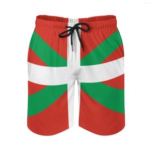 Herren-Shorts, Flagge des Baskenlandes, Anime-Strand, hochwertige, verstellbare Kordelzug, atmungsaktive, schnell trocknende Strandshorts, lässige, lockere Elas