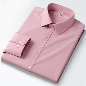 Men's Dress Shirts Modal Slight Strech Wrinkle-Resistant Without Pocket Comfortable Smooth Standard-fit Long Sleeve Solid Shirt