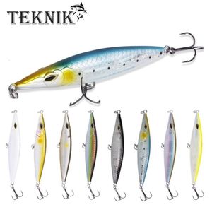 Betar lockar teknik fiske lockar flytande penna 90mm110mm130mm stickbait wobblers toppvatten asturi för havsbas bonitos 230911