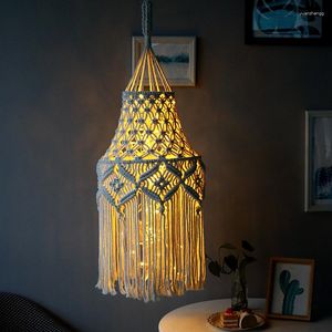 Wandteppiche, Bohemian-Stil, handgefertigt, gewebt, Lampenschirm, Wandbehang, Lampe, Zimmer, Kaffee, Restaurant, Dekoration, Wandteppich, Schlafzimmer-Dekoration