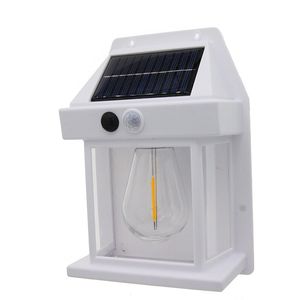 Solar Lantern Light Wall Mount Outdoor Garden Wall Light with Edison Bulb For Garden Patio Garan Try Court Fence Gate