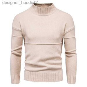 Suéteres para hombres Suéter de cuello alto ajustado para hombre Suéteres de punto de cachemira casual Suéteres para hombres Color sólido Prendas de punto casuales de negocios Ropa para hombres L230912