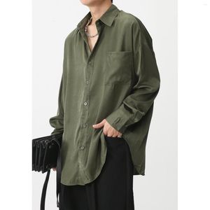 Camicie casual da uomo 2023 Prodotto primaverile Manica lunga ampia e rilassata Camicia semplice Cappotti singoli di alta qualità Stile coreano M-XL