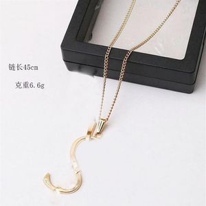 23ss 20style 18K Gold Plated Letters Necklace Fashion Designers Sweater Double Layer Pendant Necklaces Individuality Men Women Met262z