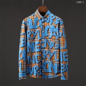 Herrplädtröja lyxig designerskjorta Business Shirt Officiell webbplats Synkront släpper ut 100% bomullstyg som visar PE219P