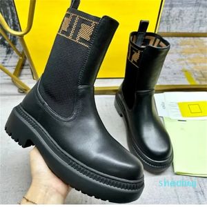 Designer - Boots High Heel Sneaker Winter Womens Shoes Chelsea Riding Woman Martin Storlek 35-41