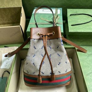 Mini Bucket Bag Woman Luxury Designers Axelväskor Ophidia DrawString Buckets Designer Crossbody Handväskor Fashion Läder Canvas Purse