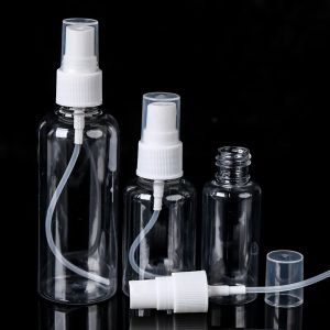 Botellas de plástico para pulverizar Perfume, botella vacía transparente PET, bomba de niebla recargable, atomizador de Perfume que combina con todo