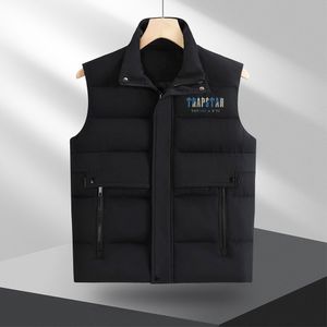 Winter Warm Trapstar WindProof Classic Black Jacket Mens Canda Goose Modna moda projektant Down Designer Haftowane odznaki zimowe kurtki bez rękawów bez rękawów