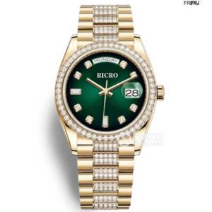Rolaxs Watch Diamond Damenuhren der Designermode Damengröße 36 mm Importiert Vollautomatisches Uhrwerk Ringöffnung eingesetztes Stahlarmband Faltschließe Sport S