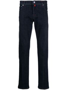 Jeans firmati da uomo Kiton Jeans a gamba dritta a vita media classici cinque tasche Pantaloni lunghi autunno primavera per uomo Pantaloni in denim ammorbidente nuovo stile