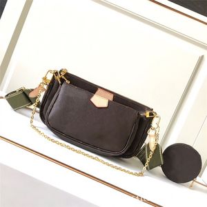 디자이너 가방 브라운 꽃 3 개의 어깨 가방에 3 개의 컬러 어깨 끈 클러치 콤보 엠보싱 패션 럭셔리 여성 멀티 포케 트 메신저 가방 지갑