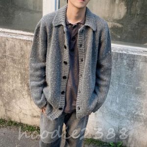 Swedish niche brand Our Legacy, gray wool blend cardigan coat loose lapel button couple knitwear, casual coat 1603