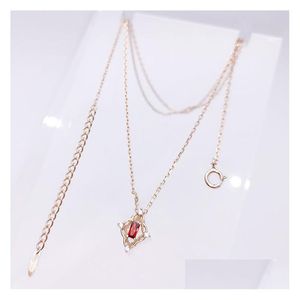 Pendant Necklaces High Quality Light Weight Solid 925 Sier Rose Gold Plated China Jewelry Lots With Natural Stone Garnet 2 S Dhgarden Dh9Zj