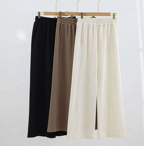 Lu Ribbed Softstreme Mid-Rise Pant Autumn Winter Yoga Pants Loose and Castiral Mid Waist DrawstringPantsエアレイヤーストレートレッグパンツ