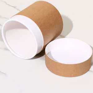 Cilindro circular de papel kraft, tubo de papel, embalagem de caligrafia e pintura, lata de papel de chá