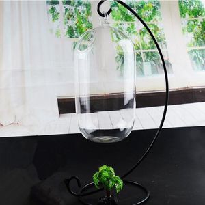 Estatuetas decorativas 1 set/pacote suporte de metal vidro terrário micro-paisagem garrafa hidropônica flor planta vaso casa