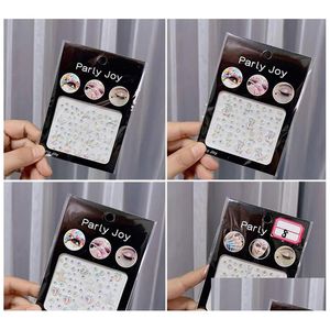 Party Decoration Eye Face ädelstenar Juveler Rhinestone Stickers Självhäftande Crystal Body Makeup Diamonds Sticker For Women Rave Festival DHBWM