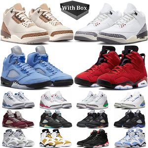 Men's Jumpman basketball shoes 2022 - Palomino White Cement Fird Red 5s UNC Lucky Green Racer Blue Oreo 6s Toro Bravo Infrared - Size 3-6 - High-Quality Trainers and Sneakers